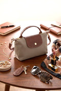 Trendy Color Block Flap Mini Handbag: ASH MOCHA-198061 / OS