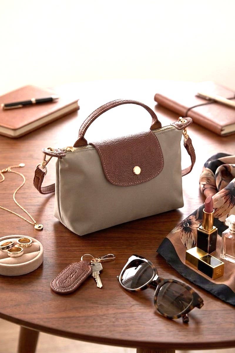 Trendy Color Block Flap Mini Handbag: DK RED-198064 / OS