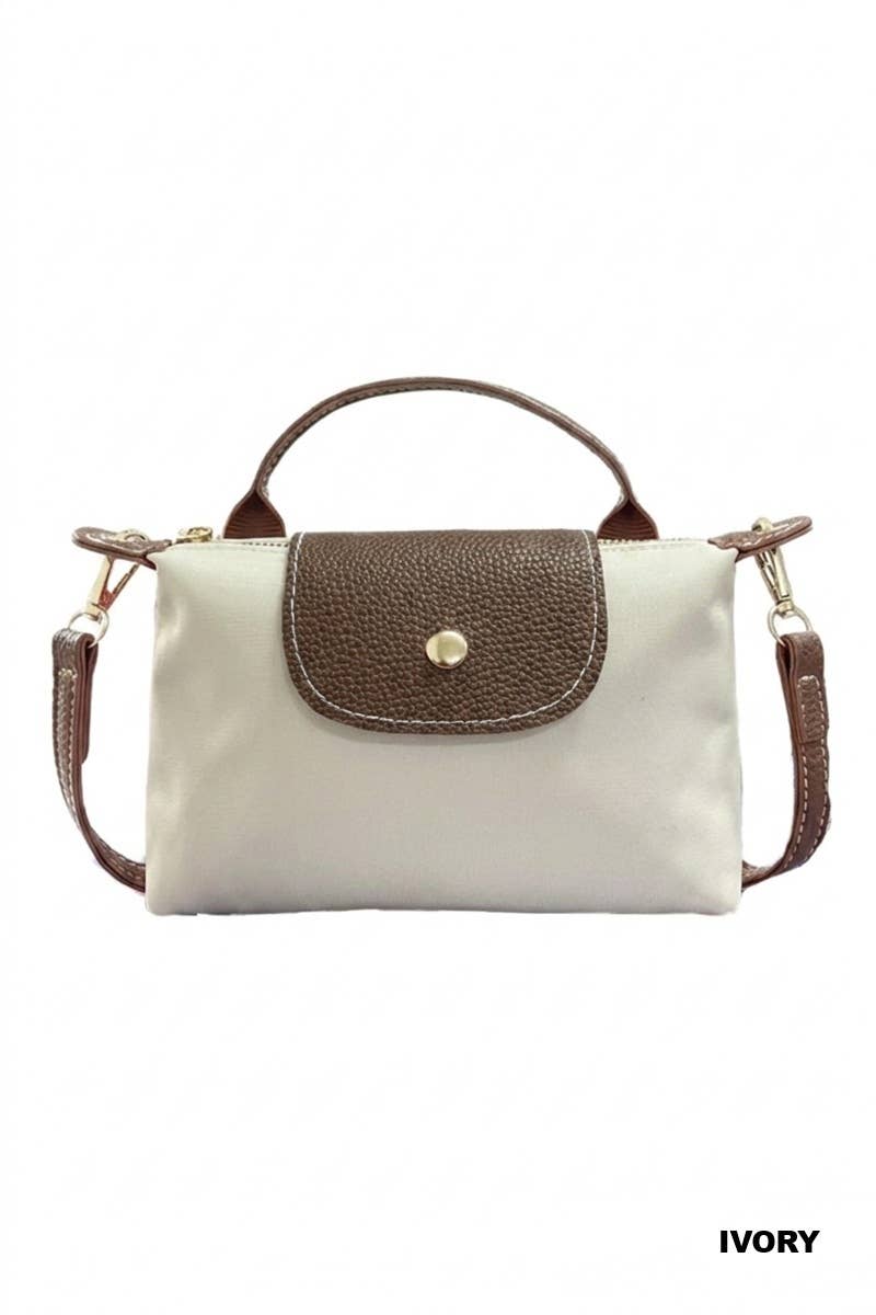 Trendy Color Block Flap Mini Handbag: DK RED-198064 / OS