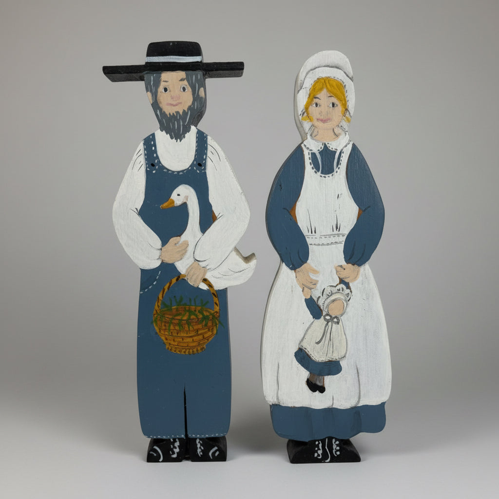 Wood Amish Figurines