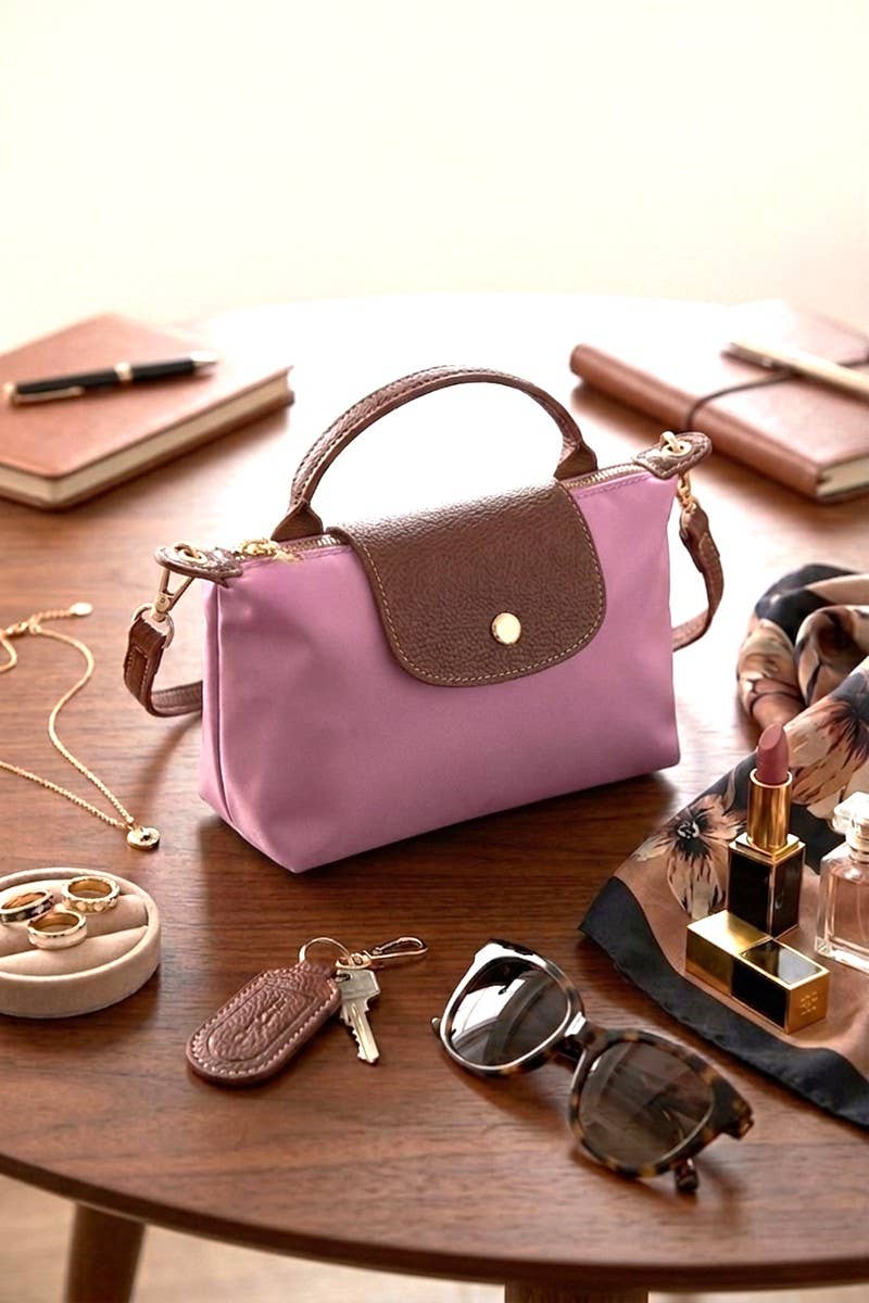 Trendy Color Block Flap Mini Handbag: LT OLIVE-198059 / OS
