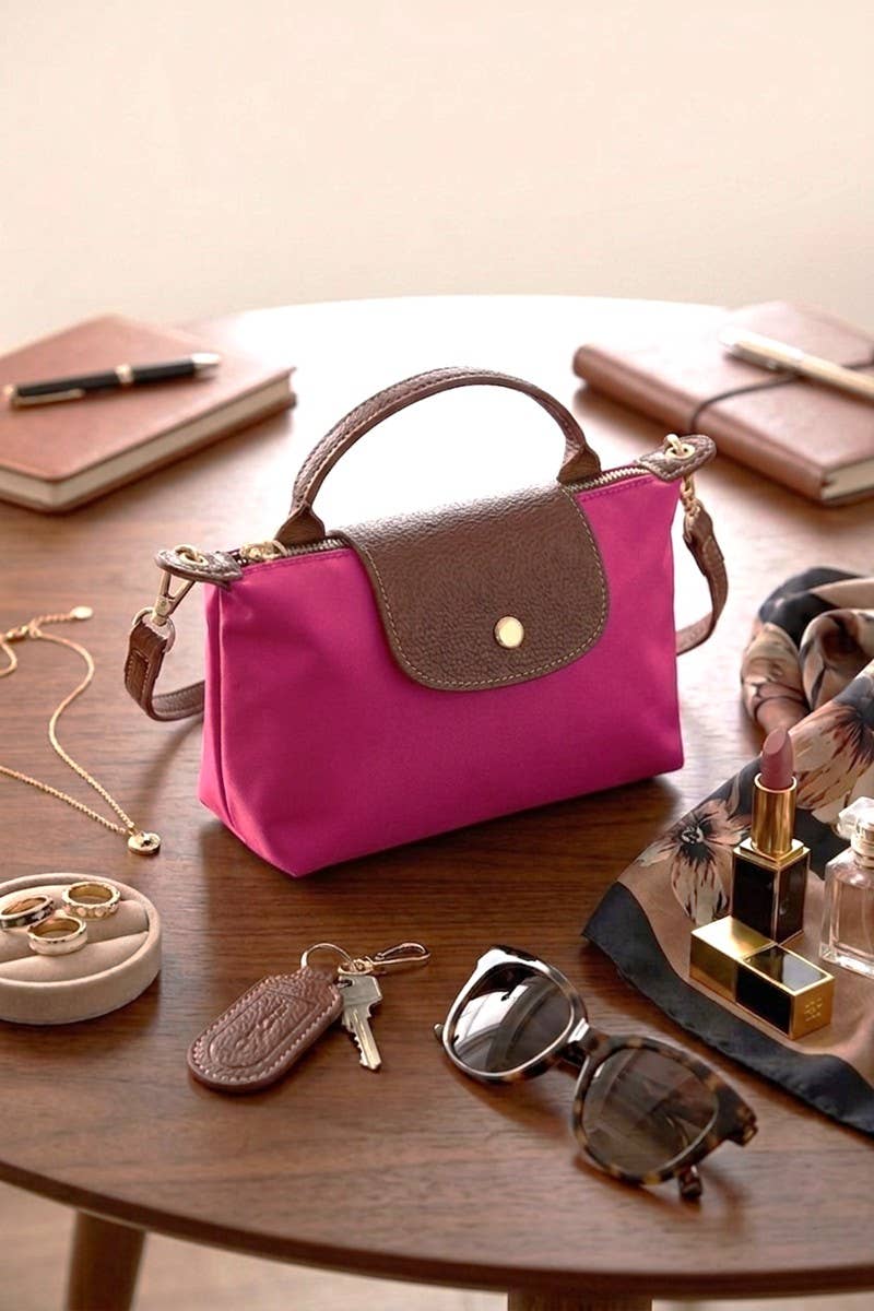 Trendy Color Block Flap Mini Handbag: ASH MOCHA-198061 / OS